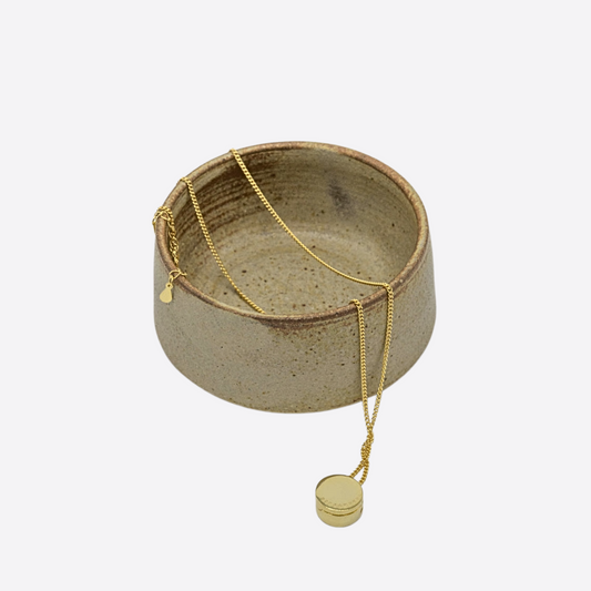 O+M Sterling Silver Locket in GOLD